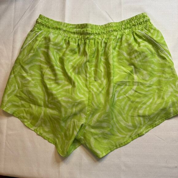Juicy Couture Y2K Sport Neon Green Zebra Print Mesh Shorts Women’s Medium Lined - Picture 2 of 11